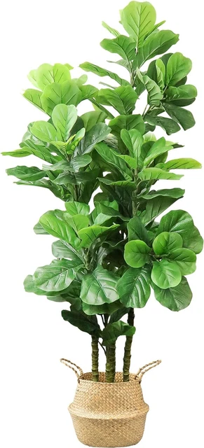 LOVMOR 6ft Artificial Tree Woven Seagrass Plant Basketand Realistic Moss