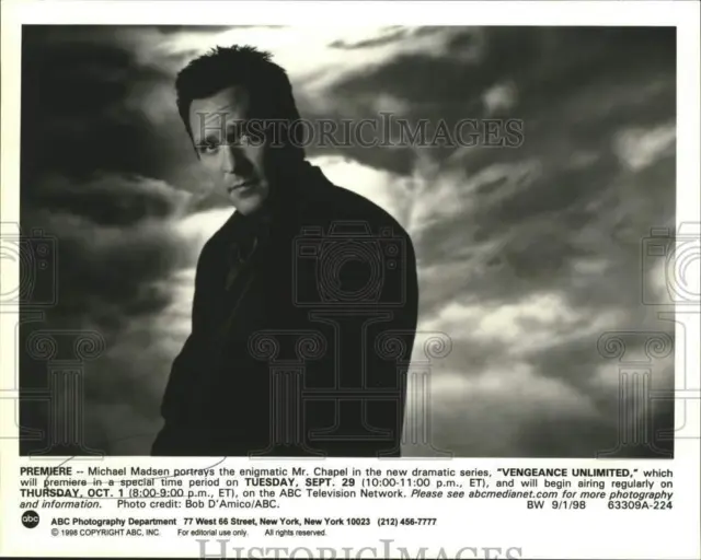 1998 Press Photo Actor Michael Madsen in "Vengeance Unlimited" on ABC Television