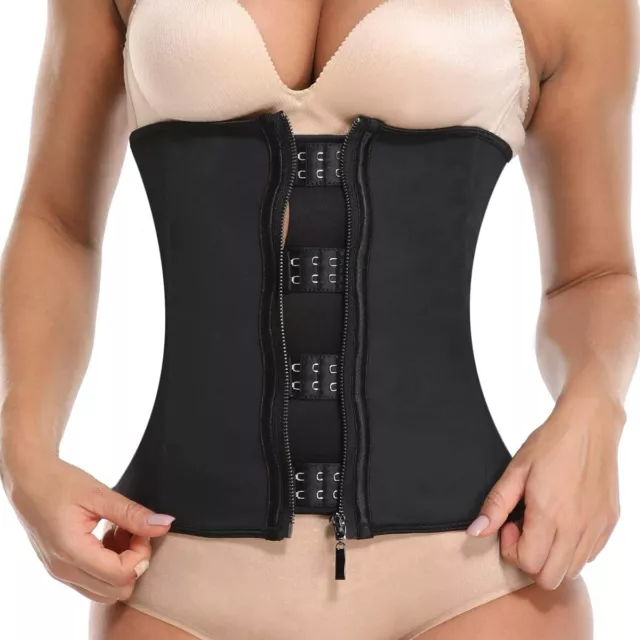 Women's Latex Rubber Slimming Waist Trainer Cincher Underbust Corset Body Shaper