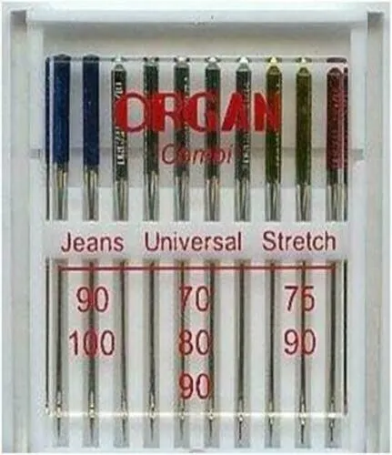 Sewing Machine Needles Jeans, Universal & Stretch Organ, Fits Brother, Janome +