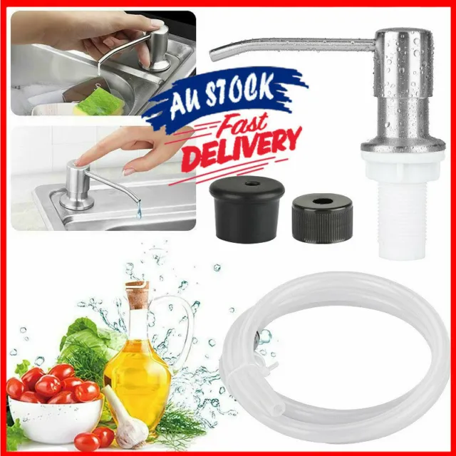 Stainless Steel Sink Soap Dispenser Pump Head Extension Silicone Tube Tools