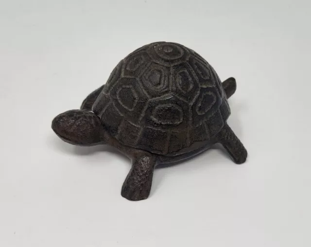 Vintage Turtle Cast Iron Trinket Box Storage San Pacific International SPI