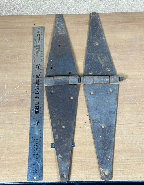 2pc LOT VINTAGE ~ 20" Barn Door Strap Hinge Hinges ~ FREE SHIPPING