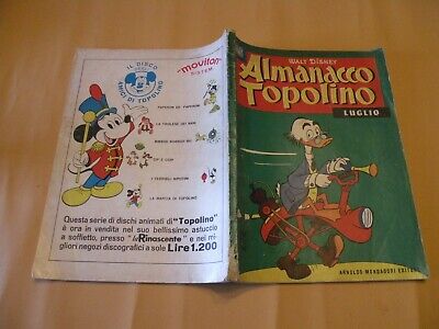 Almanacco Topolino 1962 N.7 Mondadori Disney Originale Molto Buono No Bollino
