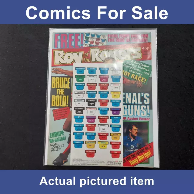 Roy of the Rovers comic 08 September 1990 with team tags free gift  (LOT#11410)