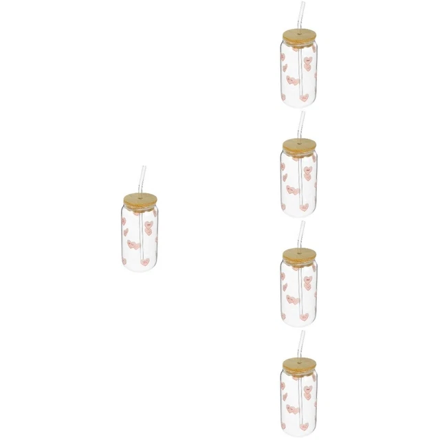 Tazze Vetro Con Coperchio E Cannuccia - 680 Ml, Set Da 4 Con Spazzole, Per Boba Tea E Frullati - Foto 7