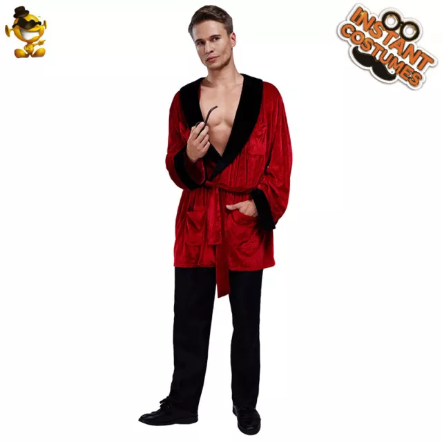 Men's Smoking Jacket Fancy Dress  Red Smoking for Adult Halloween Party Costumes