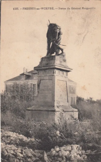 FRESNES-EN-WOEVRE 1337 statue du général margueritte timbrée 1930