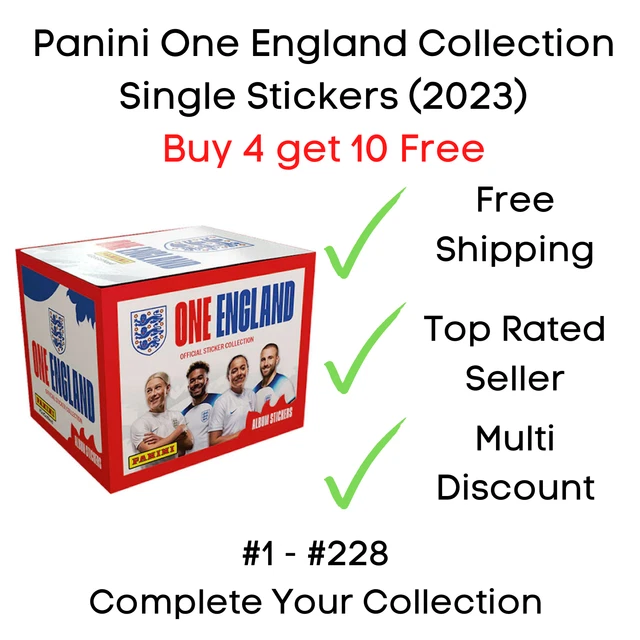 PANINI ONE ENGLAND Sticker Collection Single Stickers Buy 4 get 10