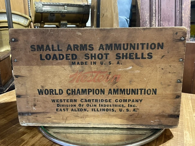 Vintage Western World Champion Wood Crate Ammo Box USA 12 Ga  Expert