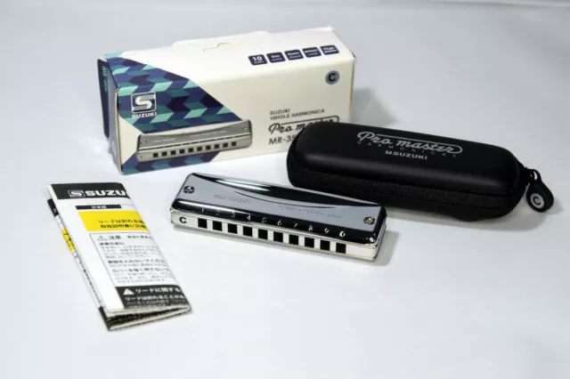 Suzuki MR350 ProMaster Harmonica with case, 10 hole diatonic -NEW  overstock