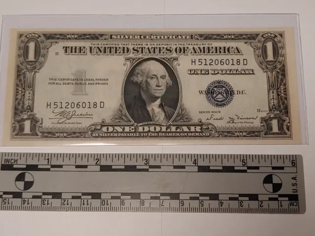 Series 1935 B 1 US Dollar Bill Silver Certificate