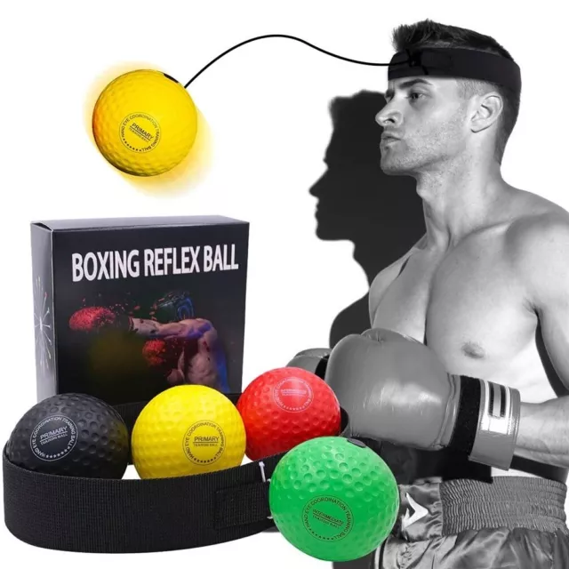 Boxing Head Band Speedball Fight 4 Ball Training Reflex Speed Punch Exercise New