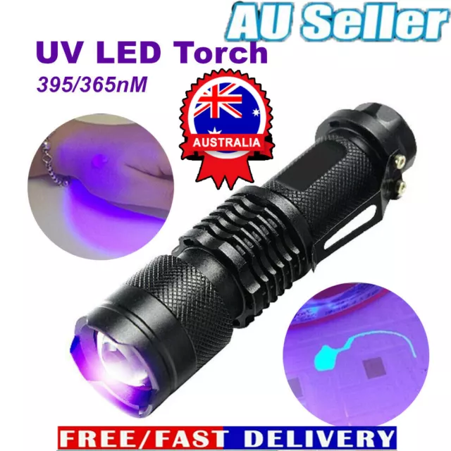 UV Ultra Violet LED Flashlight Blacklight Light 395/365 nM Inspection Lamp Torch
