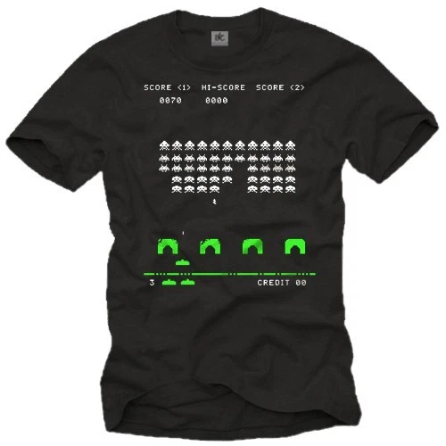 Big Bang Gamer Nerd Herren T-Shirt mit Old School Space Invaders Theory