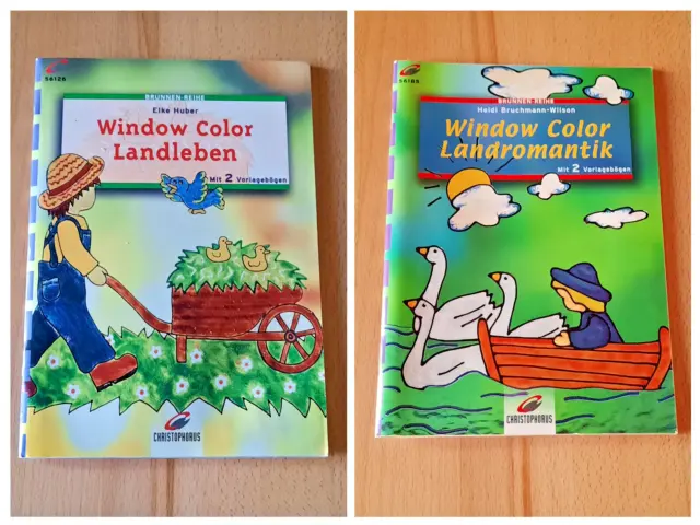 2 x Window Color - Landleben und Landromantik - mit Malvorlagen -