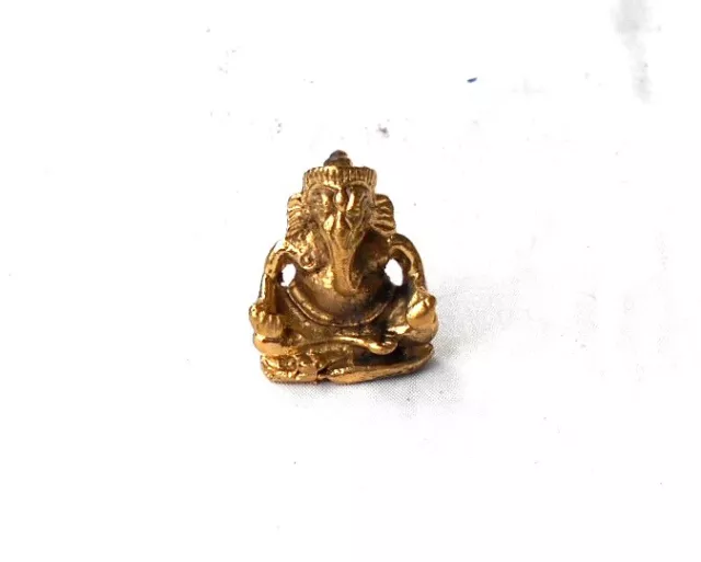 Figur Ganesha ganesh dicker  Messing brass 3x2,2x1 cm