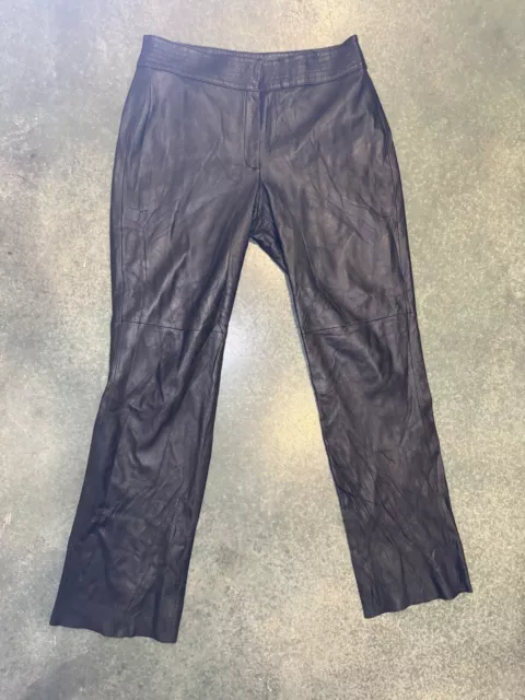 Vintage Apostrophe Biker Leather Pants Women’s Size 12 Black Leather Pants