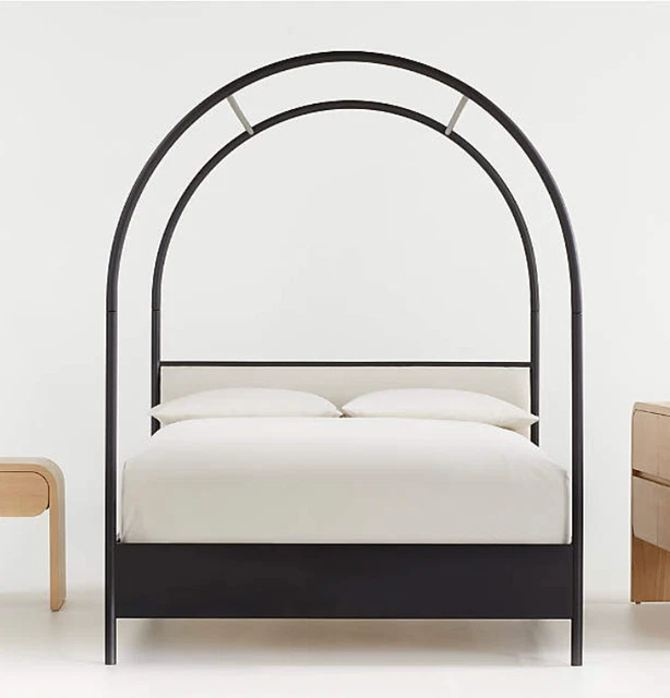 CRATE AND BARREL Black Metal Canopy KingSized Bed Frame £200.00