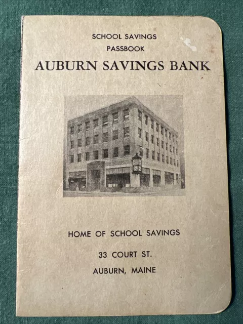 1967 - 1971 AUBURN MAINE Savings Bank Passbook School Savings Patricia Ray