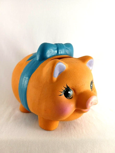 Vintage Earthenware Terra Cotta Piggy Savings Bank Four Star International 1994
