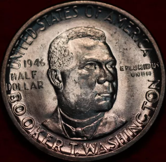 Uncirculated 1946-D Booker T Washington Silver Commemorative Half Dollar