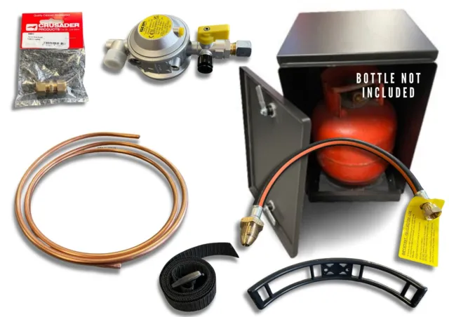 Metal Gas Box, Campervan Gas Locker, Airtight With/Without Kit & Regulator