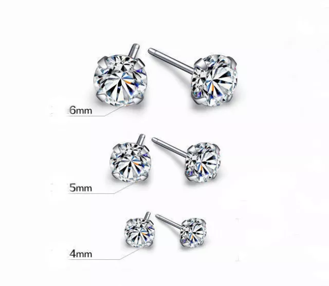 Silver tone diamond stud style crystal earrings,  multiple choices