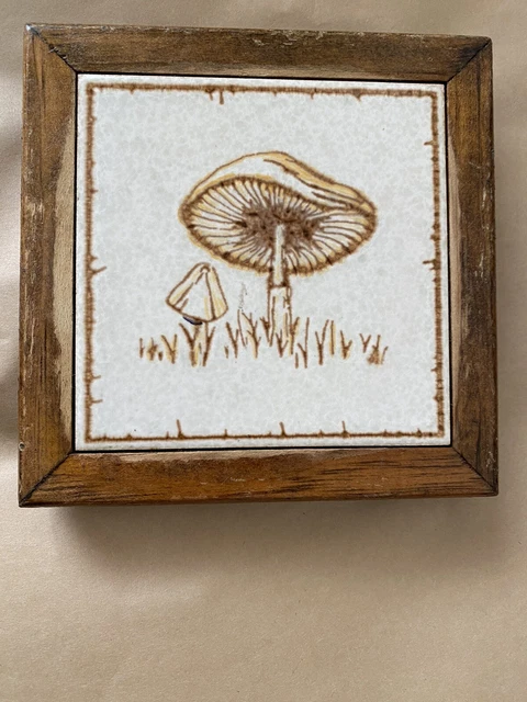 Mushroom Ceramic Tile Trivet by H & R Johnson Made In England