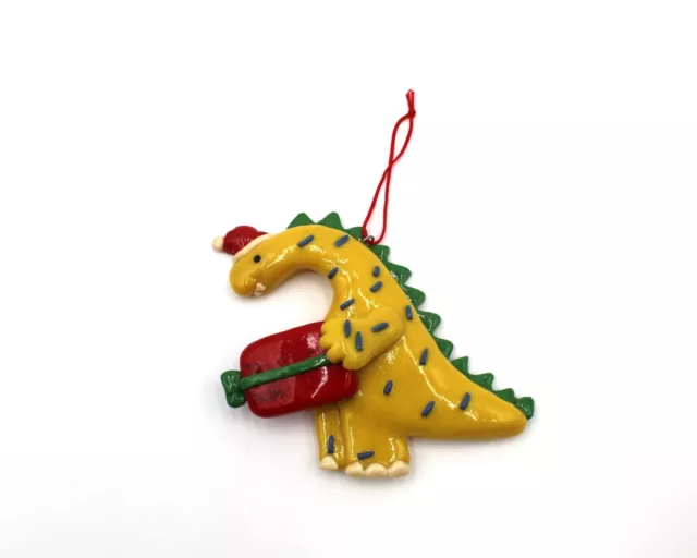 SILVESTRI - DINOSAUR (BRONTOSAURUS) Hanging Christmas Ornament (CLAY DOUGH) EUC