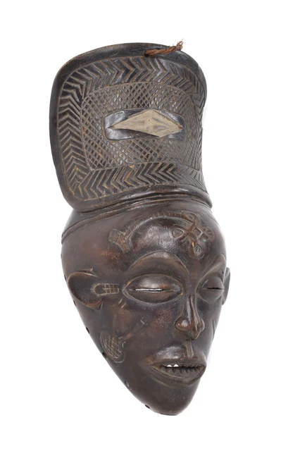 Chokwe Mask Mwana Pwo with Headdress Angola African Art
