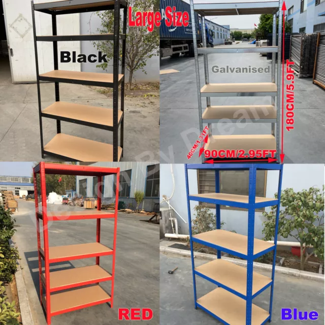 5 Tier Metal Shelving Unit Storage Racking Shelves Garage Warehouse Shed Adjust