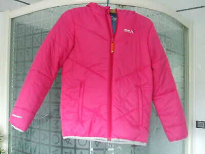 Girl's Regatta outdoor puffer jacket pink age 11 - 12 years .