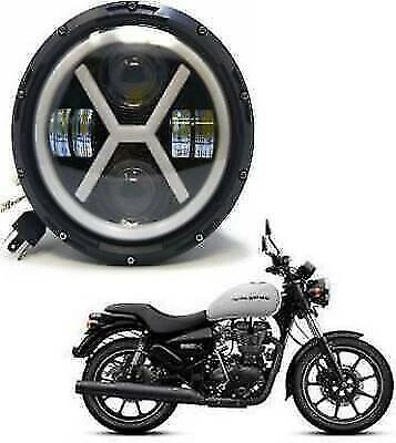 Phare LED 7 Pouces Pour Royal Enfield 650cc & 350cc - Projecteur Moto Noir - Neuf