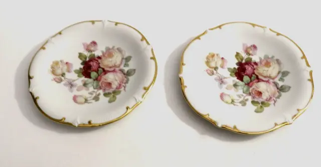 Vintage Schumann Arzberg Germany Bavaria  Antique Rose 7.5" Dessert Plates