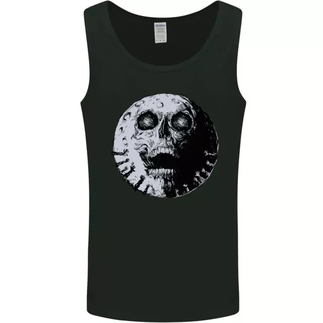 Gilet da uomo biker luna teschio gotico Halloween zombie biker