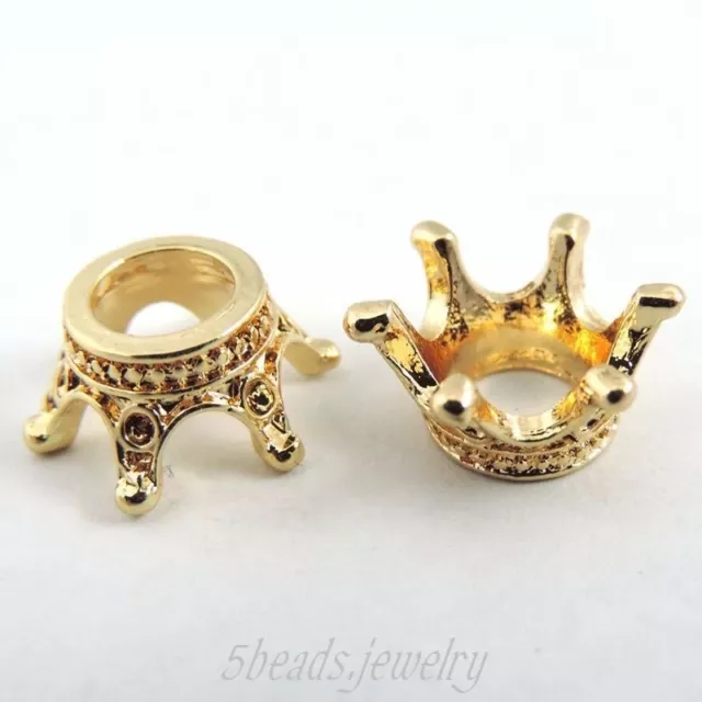 20 Stück Gold Ton Legierung Kaiser Crown Anhänger Charme Schmuck Kunst 39320