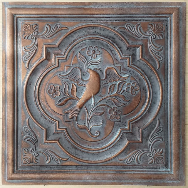 Faux tin vintage Ceiling tiles weather copper decor wall panels PL39 10pcs/lot