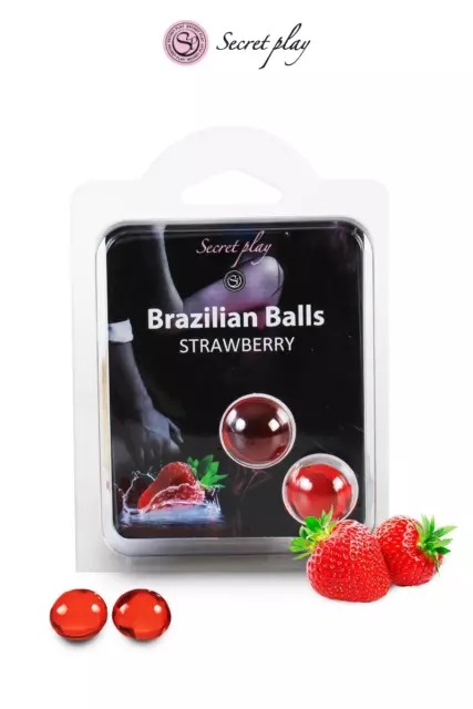 Boule de massage 2 Brazilian Balls - fraise  - jeux érotique brésilienne