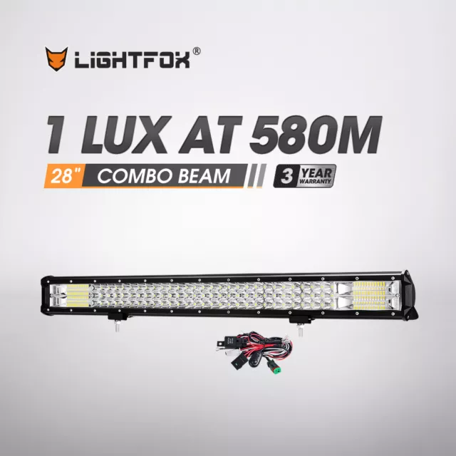 28inch LED Light Bar Triple-Row Combo Beam Work Driving 4X4 & Wiring Kit