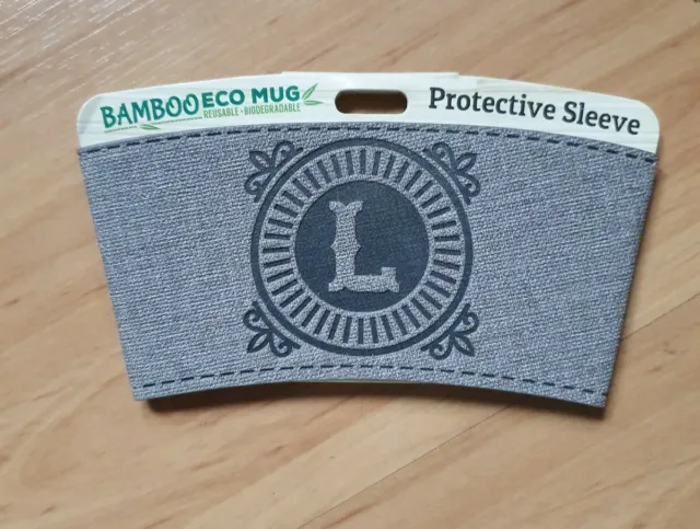 Bamboo Eco Mug Protective Sleeve With Initial L Stocking Filler Gift Coffee...