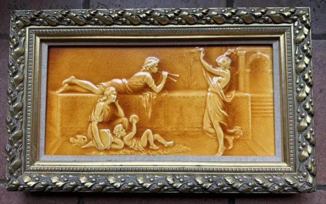 Art Nouveau Trent Tile Co Framed Rare Color