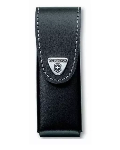 Victorinox Black Leather Pouch 3 Layers - 12cm long - For SwissTools and Large S