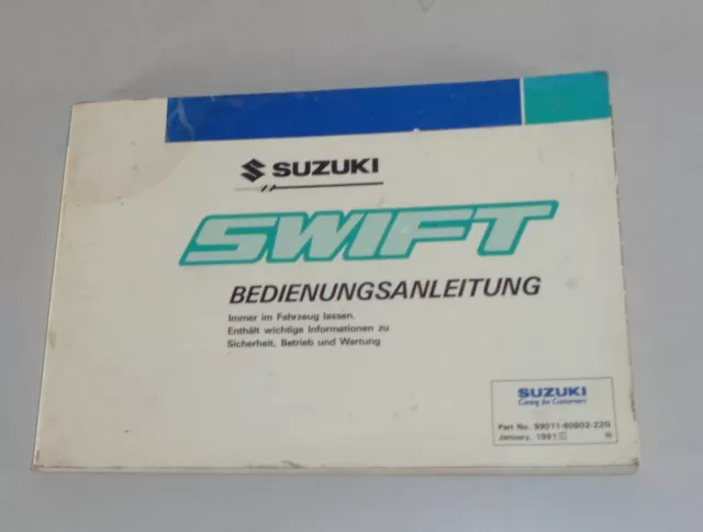 Betriebsanleitung / Handbuch Suzuki Swift Typ EA Stand 10/1990