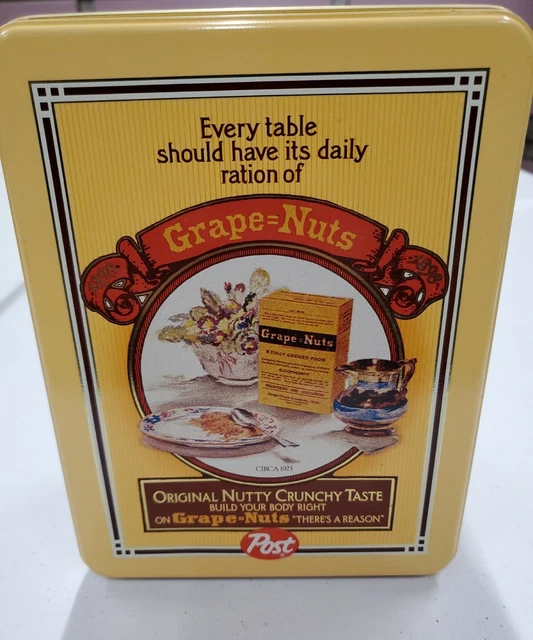 VINTAGE EMPTY POST Grape Nuts Cereal General Foods USA Collector Tin