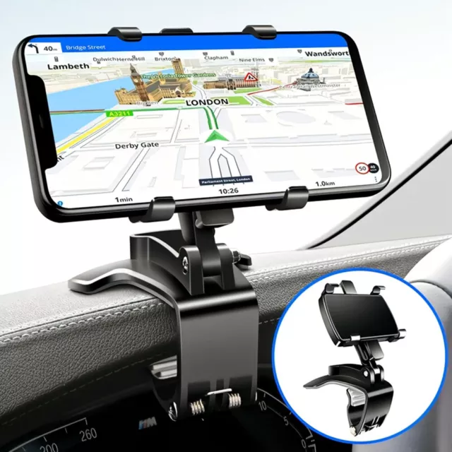 360°-Clamp Dashboard Mobile In-Car Phone Holder Mount Stand Cradle GPS Universal