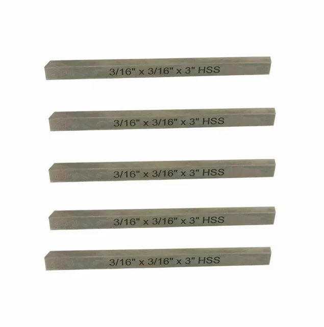 3/16" x 3/16" x 3" Inch M2 HSS Square Tool Bit Tour Fly Cutter (Pack 5)