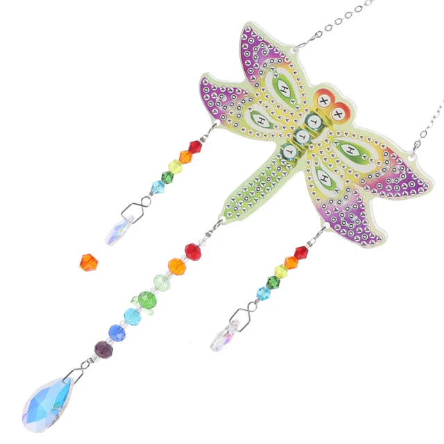 DIY Strass Suncatcher Diamant Zeichnung Libelle Windspiel Anhänger Dekor