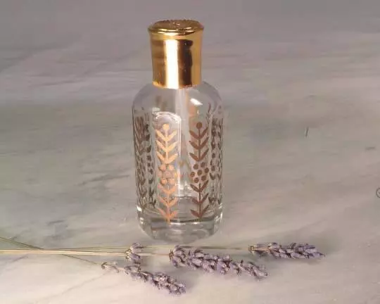 Attar Oud Perfume Bottle Glass Cologne Refillable 30ML Gold printed Glass Oudh