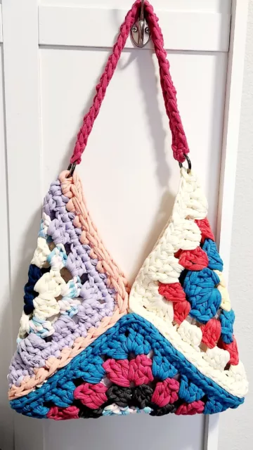 Homemade Crochet TShirt Yarn Bag